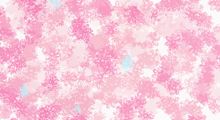 Delicate floral background with pink blossoms creating a dreamlike atmosphere