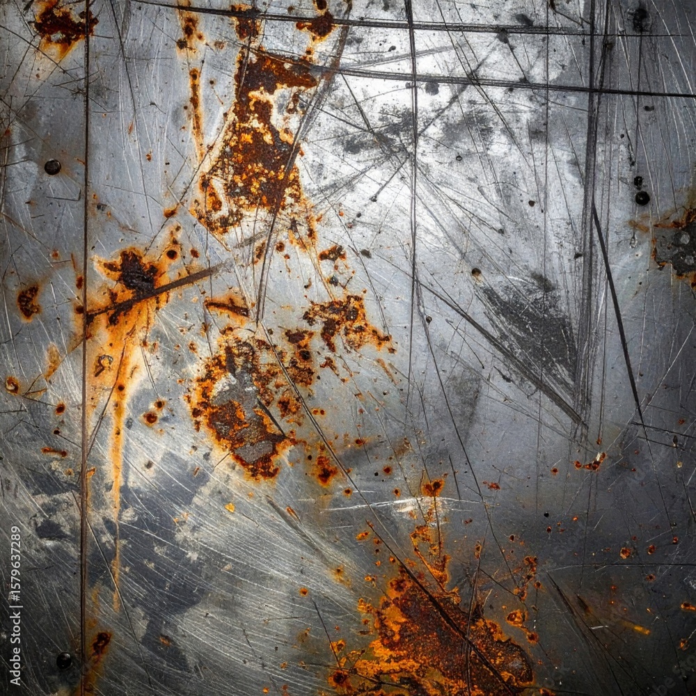 Poster abstract metallic texture with rust and scratches for industrial backgrounds