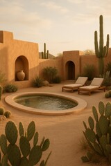 Luxurious desert oasis with a tranquil pool. Perfect for relaxation and a serene getaway.