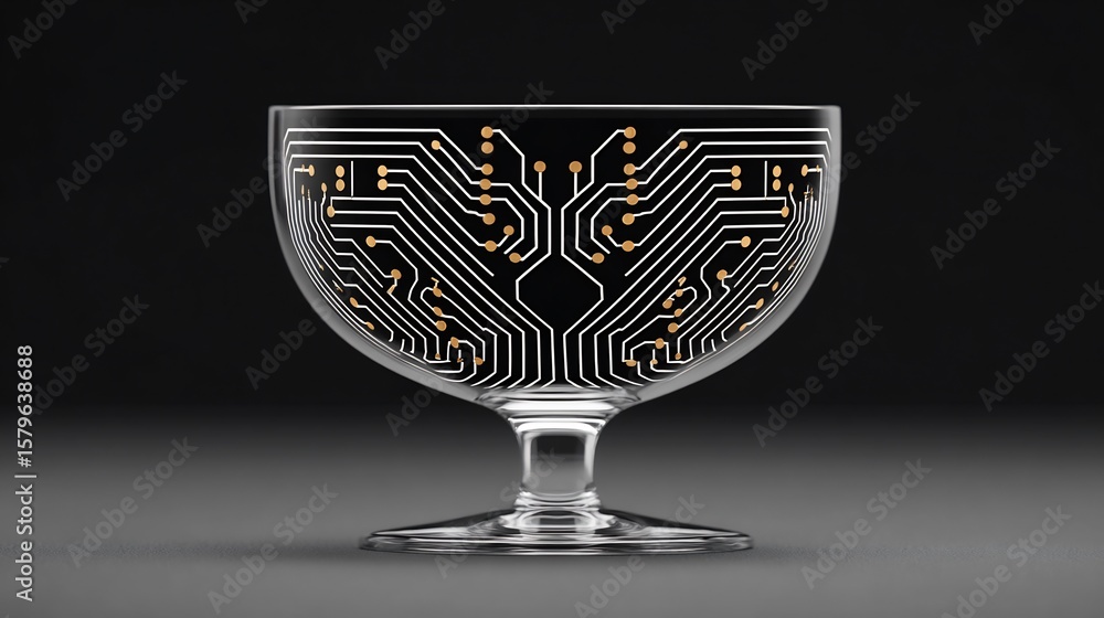 Poster circuit board in glass tech concept technology futuristic design innovation ai computing hardware