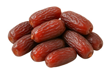 Dates fruit pile isolated on transparent background .