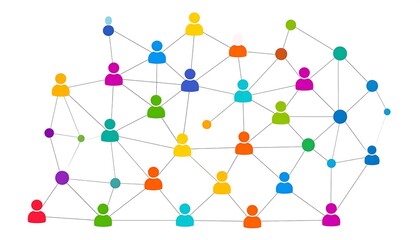 Colorful network of interconnected people (1)