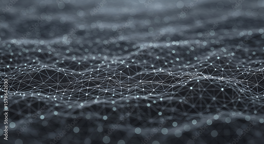 Poster abstract network background with connecting dots and lines for technology concepts