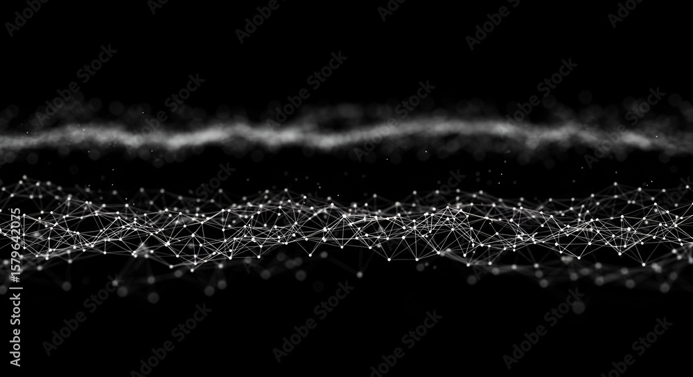 Fototapete abstract network connection structure background representing digital technology