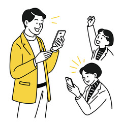 Analyzing Market Share with Magnifying Glass and Pie Chart Illustration