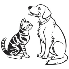 Retro Floral Pattern with Butterfly and Wavy Lines in Pink and Orange Tones