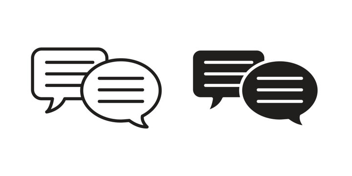 Text chat icon vector modern flat and stroke designs
