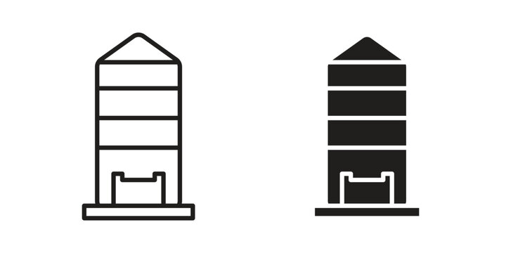 Silo icon vector modern flat and stroke designs