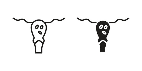 Pelvic inflammatory disease icon vector modern flat and stroke designs