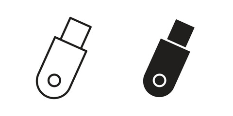 Pendrive icon vector modern flat and stroke designs