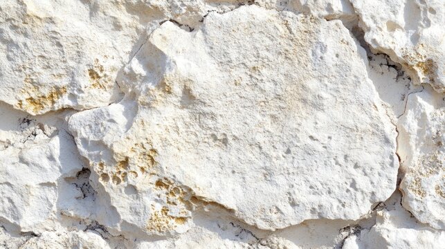 Close-up view of a light beige stone wall