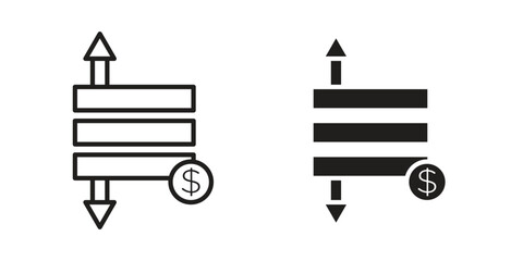 Operating profit loss icon vector modern flat and stroke designs