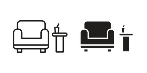 Lounge icon vector modern flat and stroke designs