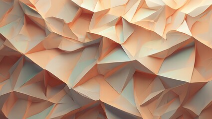 Obraz premium Abstract Peach and Gray Origami Texture, Geometric shapes with light reflecting patterns in origami inspired digital artwork