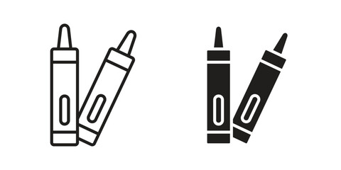 Crayon icon vector modern flat and stroke designs