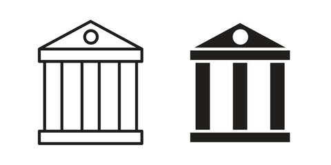 Courthouse icon vector modern flat and stroke designs