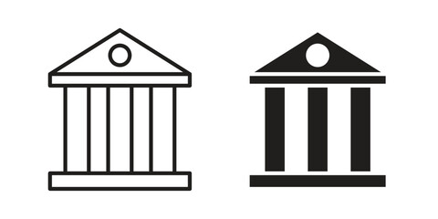 Courthouse icon vector modern flat and stroke designs