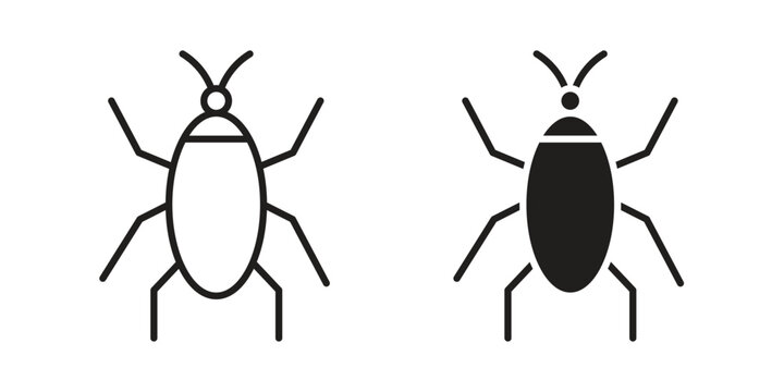 Cockroach icon vector modern flat and stroke designs