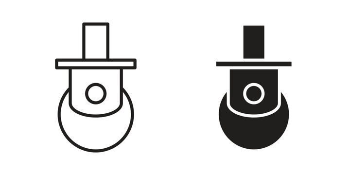 Cart trolley wheel icon vector modern flat and stroke designs