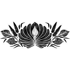 Fototapeta premium Seashell, floral seamless pattern 