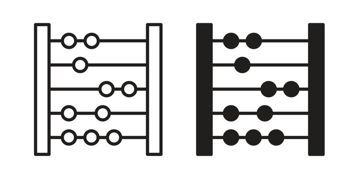 Abacus icon vector modern flat and stroke designs