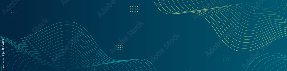 Poster modern banner background.cover.green gradient with waves line shape.abstract background. colorful.ve