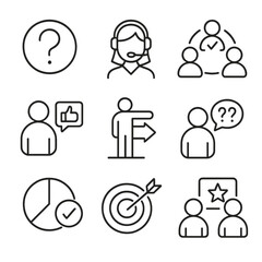 Vector study support icons icon help guidance tracker bubble learning goals student