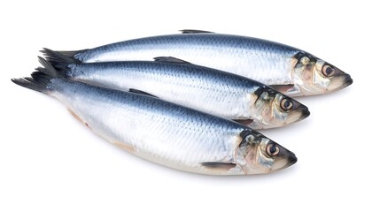 Naklejka premium Fresh herring on white background (1)