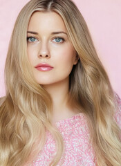 Beauty skincare and hair care, cosmetics and fashion, beautiful woman, blue eyes and blonde...
