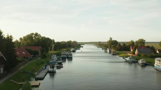 Aerial views of Mingės village reveal a peaceful riverside settlement known as the &ldquo;Venice of Lithuania