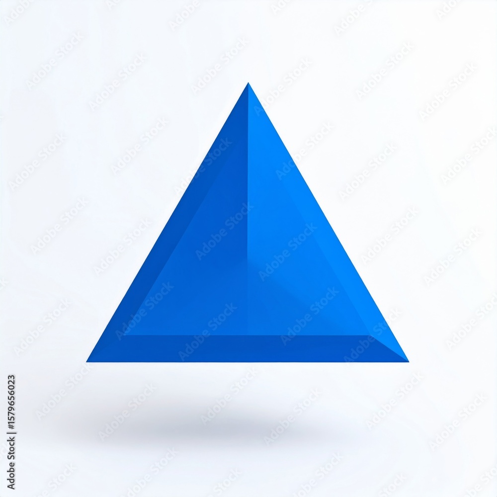 Poster isolated blue triangle on white background geometric shape rendering
