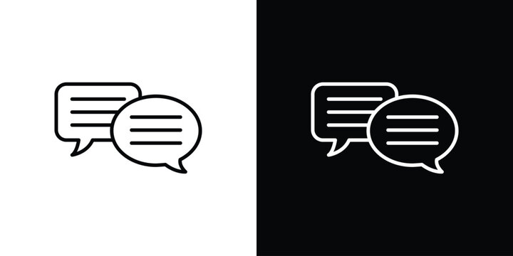 Text chat icon in trendy stroke liner style. Set of Website icon vector.