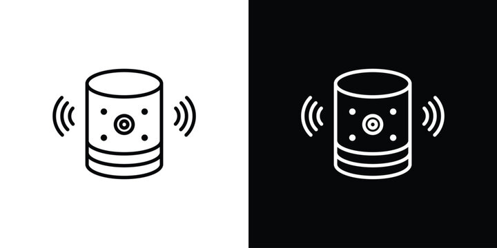 Smart speaker icon in trendy stroke liner style. Set of Website icon vector.