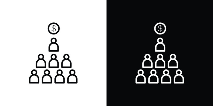 Ponzi scheme icon in trendy stroke liner style. Set of Website icon vector.