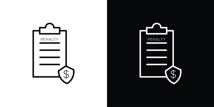 Penalty icon in trendy stroke liner style. Set of Website icon vector.