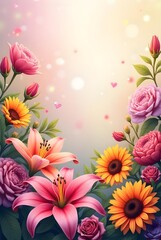 pink flowers background