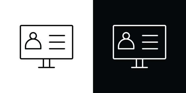 Online course icon in trendy stroke liner style. Set of Website icon vector.