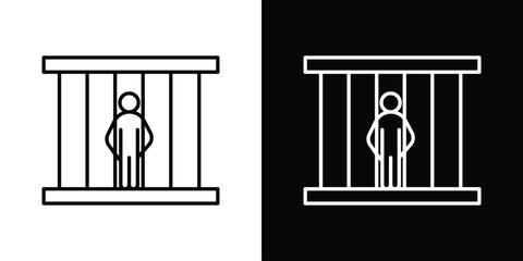 Fototapeta premium Jail icon in trendy stroke liner style. Set of Website icon vector.