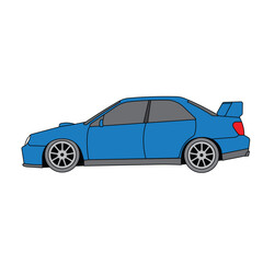 race car side view flat vector art