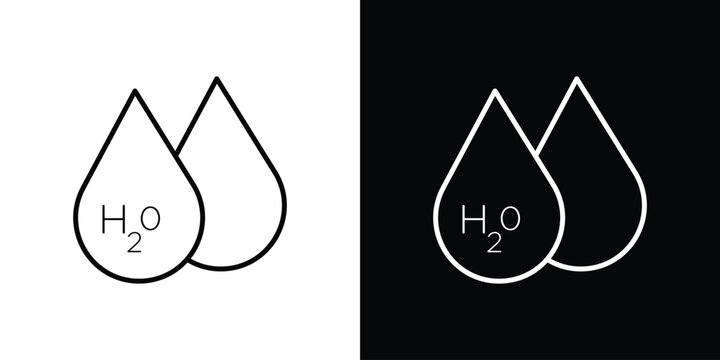 H2o icon in trendy stroke liner style. Set of Website icon vector.