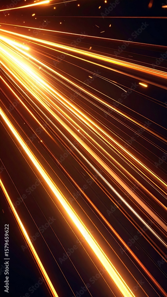 Poster vibrant glowing lines abstract background with dynamic movement and orange tones