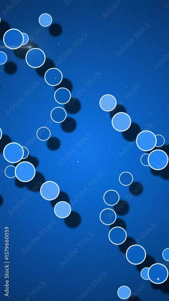 Poster animation of digital data processing over dna strands over blue background