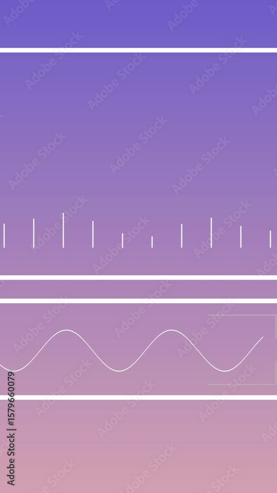 Poster animation of data processing and diagrams on blue background