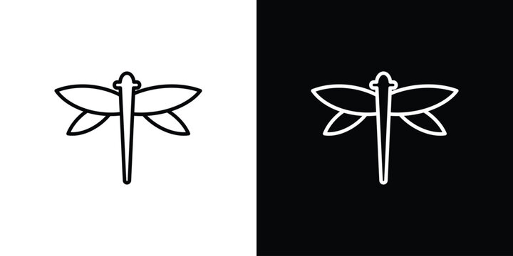 Dragon fly icon in trendy stroke liner style. Set of Website icon vector.