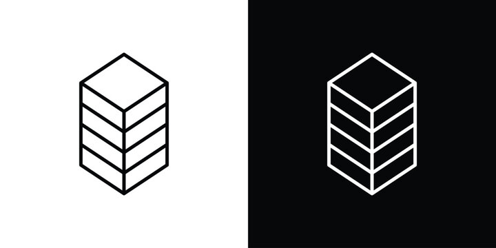 Data center icon in trendy stroke liner style. Set of Website icon vector.