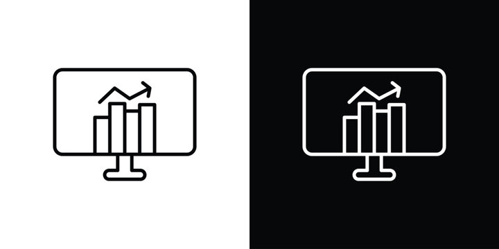 Data Analysing icon in trendy stroke liner style. Set of Website icon vector.