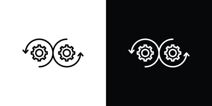 Devops icon in trendy stroke liner style. Set of Website icon vector.