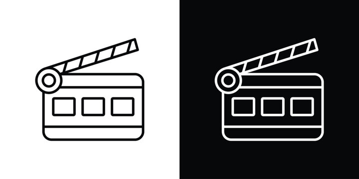 Cinema flapper icon in trendy stroke liner style. Set of Website icon vector.