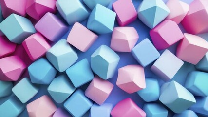 Abstract pastel-colored 3D shapes background. - Powered by Adobe