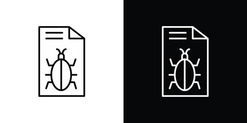 Fototapeta premium Bug report icon in trendy stroke liner style. Set of Website icon vector.